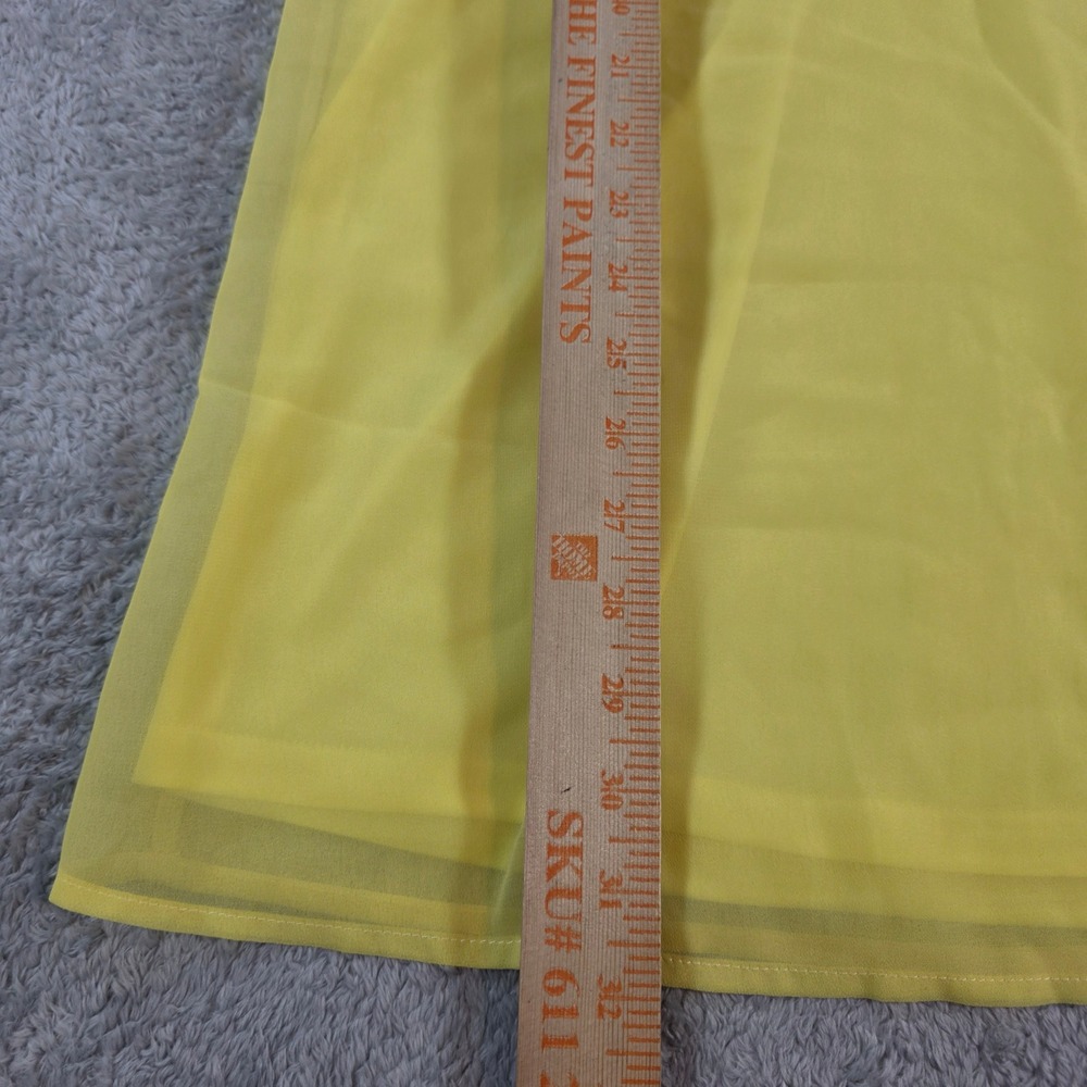 Lulus Freestyle Sheer Sleeve Shift Dress Bright Yellow Chiffon XS Women Mini - Picture 8 of 9